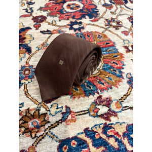 Givenchy Monsieur Brown Striped Tie Logo Detail Vintage